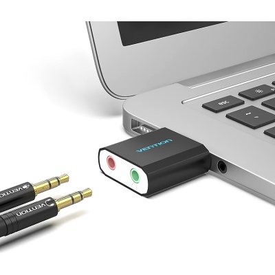Внешняя звуковая карта Vention USB Черная Vention VAB-S17-B