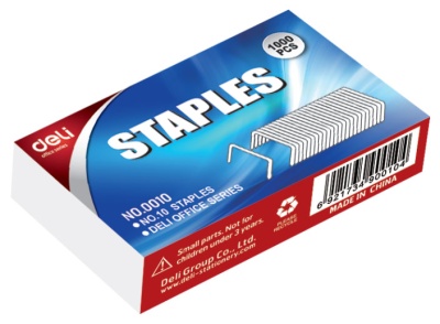 Скобы для степлера N10 Deli E0010N оцинкованные кор.карт. (упак.:1000шт.)