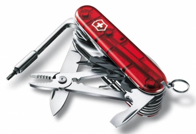 Нож перочинный Victorinox CyberTool L (1.7775.T) 91мм 39функций красный полупрозрачный карт.коробка