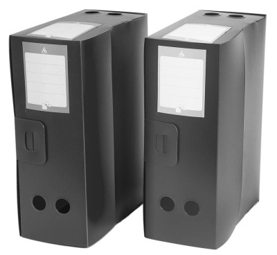 Короб архивный вырубная застежка Бюрократ -BA120BLCK пластик 1мм корешок 120мм 330х245мм черный