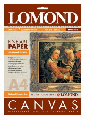 Холст Lomond 0908411 A4/300г/м2/10л./белый матовое лён для струйной печати