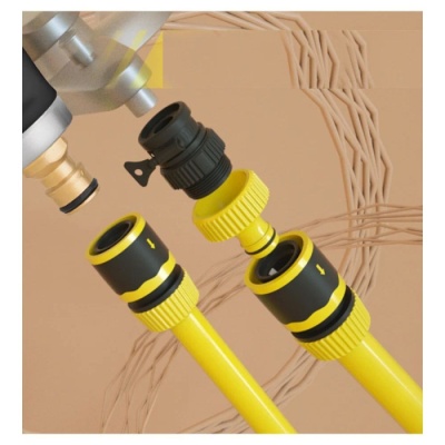 Пистолет-распылитель поливочный бескурковый Deli DL8072 3 режима распыления, диаметр шланга 3/4", прорезиненная рукоять, корпус из цинкового сплава