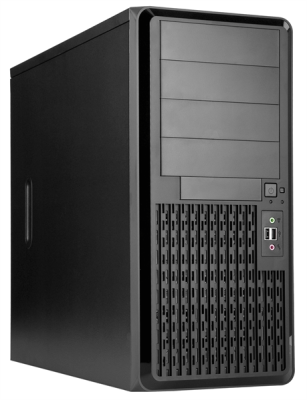 Корпус Midi Tower InWin PE689 Black 600W IP-S600BQ3-3  USB3.0*2+A(HD)+front fan 120mm*1+rear fan 120mm*1+ 2*2SATA+1*1SATA+Intrusion Switch/ holes for SL20”    RACKMOUNT (6154296)