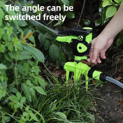 Дождеватель-разбрызгиватель импульсный на 3-х пиках Deli DL581302 площадь орошения до 490кв.м, сектор полива 0-360 град, диаметр шланга 3/4", корпус из ударопрочного пластика