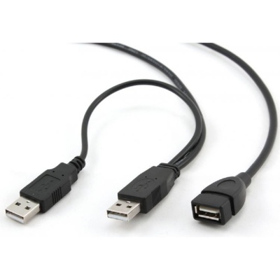 Cablexpert Кабель удлинитель USB2.0 Pro 2xAM/AF, 1.8м, экран, черный, пакет (CCP-USB22-AMAF-6)