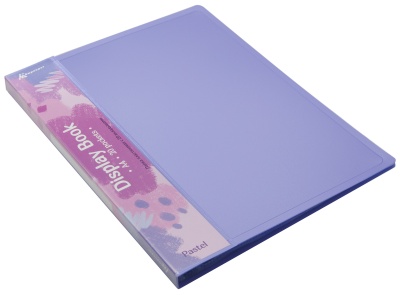 Папка с 20 прозр.вклад. Бюрократ Pastel PAST20VIO A4 пластик 0.5мм торц.карм с бум. встав фиолетовый