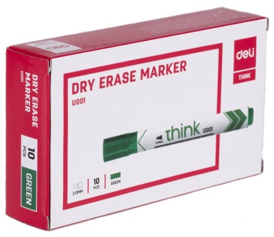 Маркер для досок Deli EU00150 Think круглый пиш. наконечник 2мм зеленый