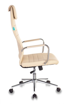 Кресло руководителя Бюрократ KB-9N/ECO бежевый искусственная кожа с подголов. крестовина металл хром