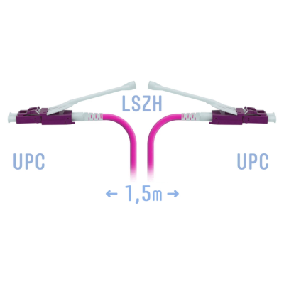 Патчкорд оптический LC/UPC-LC/UPC MM (OM4) Duplex (HD) 1,5 метрa, 2мм