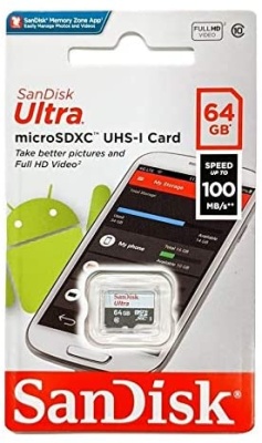Флеш карта microSDXC 64Gb Class10 Sandisk SDSQUNR-064G-GN3MN Ultra Light w/o adapter