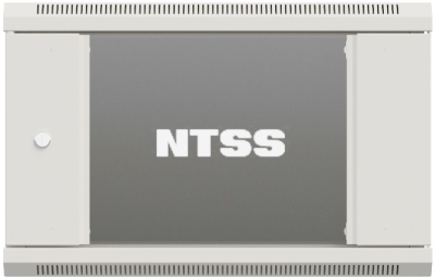 Шкаф коммутационный NTSS Премиум (NTSS-W18U6060GS-2) настенный 18U 600x600мм пер.дв.стекл 60кг серый IP20 сталь