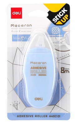 Клеющий роллер Deli EA49201 прозрачный блистер 6мм x 8м Macaron