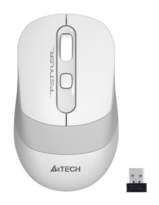 Мышь A4Tech Fstyler FG10 белый/серый оптическая (2000dpi) беспроводная USB (4but)
