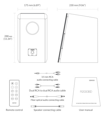 Колонки Edifier R2000DB 2.0 темное дерево 120Вт BT