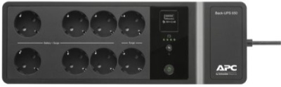 ИБП APC Back-UPS 650ВА, 400ватт, 230В,  6 розеток с батарейной защитой и 2 с сетевой фильтрацией,  порт для зарядки USB Type-C and A, черный APC by Schneider Electric APC Back-UPS 650VA (BE650G2-RS)