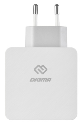 Сетевое зар./устр. Digma DGPD-45W-WG 3A+2.4A PD универсальное кабель USB Type C белый