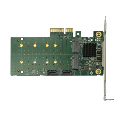 Переходной адаптер PCIe 2.0 x4 на 2xM.2 и 2xSATA, RAID 0,1