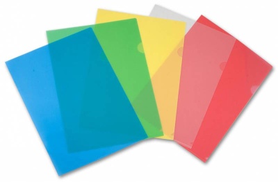 Папка-уголок Бюрократ Economy -E100A тисненый A4 пластик 0.10мм ассорти