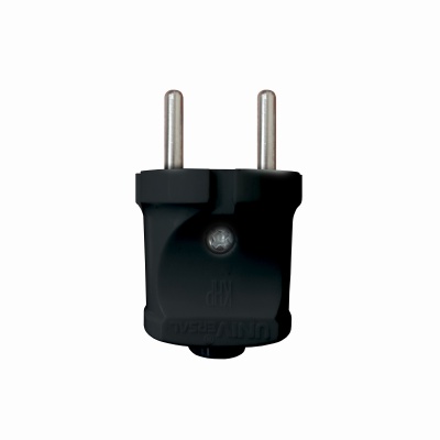 Вилка электрическая без заземлением черная 6А 250В (еврослот)