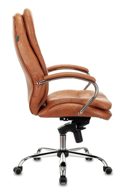 Кресло руководителя Бюрократ T-9950 рыжий Leather Ontano кожа крестовина металл хром